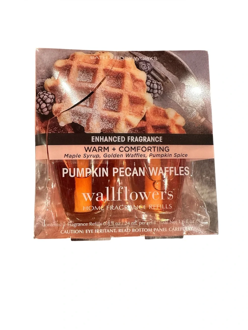 NWT Bath & Body Works Pumpkin Pecan Waffles Wallflower Fragrance Refill 2 COUNT